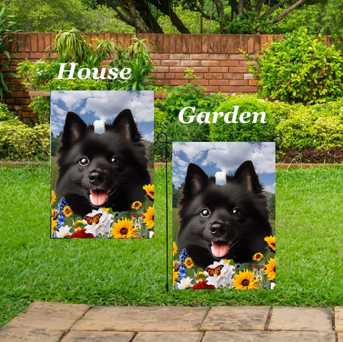 Schipperke - Best of Breed  Summer Fields Outdoor House and Garden Flag