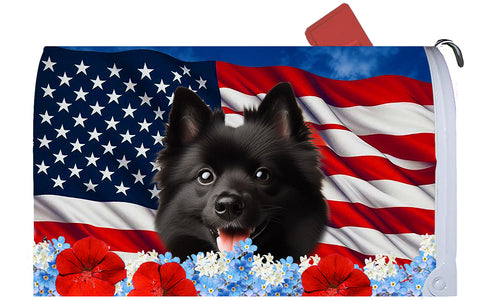 Schipperke - Best of Breed Patriotic Mailbox Cover Hi-Grade Vinyl 6" x 19"