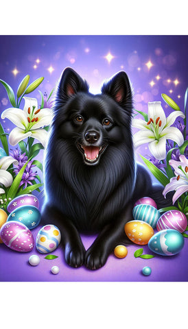 Schipperke - Best of Breed DCR Easter Holiday    Outdoor House and Garden Flag