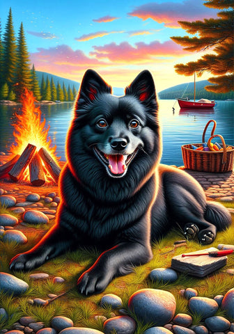 Schipperke - Best of Breed DCR Summer Camping   Outdoor House and Garden Flag
