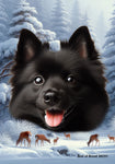 Schipperke - Best of Breed  Winter Wonderland Outdoor House and Garden Flag