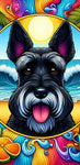 Schnauzer Black Cropped -  Best of Breed DCR 100% Poly Velour Micro Fiber Beach Towel Quick Dry 30" x 60"