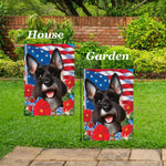 Schnauzer Black Cropped - Best of Breed  Patriotic I All-American Outdoor House and Garden Flag