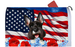 Schnauzer Black Cropped - Best of Breed Patriotic Mailbox Cover Hi-Grade Vinyl 6" x 19"