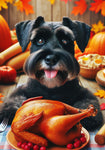 Schnauzer Black Uncropped -  Best of Breed DCR Thanksgiving Outdoor House and Garden Flag