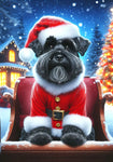 Schnauzer Black Uncropped -  Best of Breed DCR Christmas Outdoor House and Garden Flag