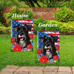 Schnauzer Black Uncropped - Best of Breed  Patriotic I All-American Outdoor House and Garden Flag
