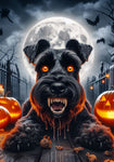 Schnauzer Black Uncropped -  Best of Breed DCR Halloween Outdoor House and Garden Flag