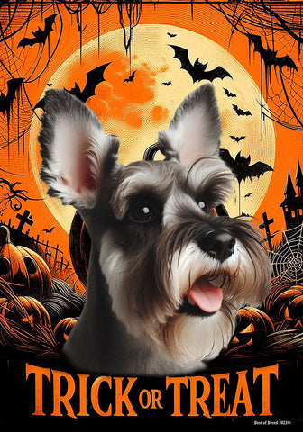 Schnauzer Grey Cropped - Best of Breed  Halloween Outdoor House and Garden Flag