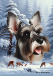 Schnauzer Grey Cropped - Best of Breed  Winter Wonderland Outdoor House and Garden Flag