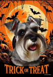 Schnauzer Grey Uncropped - Best of Breed  Halloween Outdoor House and Garden Flag