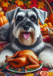 Schnauzer Grey Uncropped - Best of Breed DCR Thanksgiving Outdoor House and Garden Flag