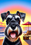 Schnauzer Black Uncropped -  Best of Breed DCR Summer Sunset Outdoor House and Garden Flag