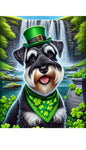 Schnauzer Black Uncropped -  Best of Breed DCR Saint Patricks Day Day Outdoor House and Garden Flag