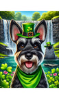 Schnauzer Black Cropped -  Best of Breed DCR Saint Patricks Day Day Outdoor House and Garden Flag