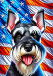 Schnauzer Black Cropped -  Best of Breed DCR Patriotic III   Outdoor House and Garden Flag
