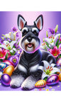 Schnauzer Black Cropped -  Best of Breed DCR Easter Holiday    Outdoor House and Garden Flag