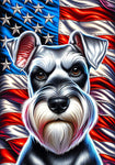 Schnauzer Grey Uncropped - Best of Breed DCR Patriotic III   Outdoor House and Garden Flag