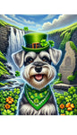 Schnauzer Grey Uncropped - Best of Breed DCR Saint Patricks Day Day Outdoor House and Garden Flag