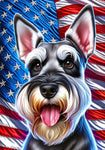 Schnauzer Grey Cropped - Best of Breed DCR Patriotic III   Outdoor House and Garden Flag