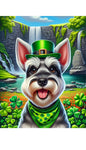 Schnauzer Grey Cropped - Best of Breed DCR Saint Patricks Day Day Outdoor House and Garden Flag