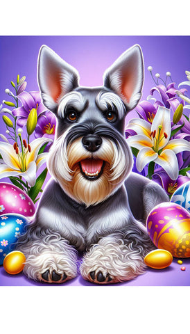 Schnauzer Grey Cropped - Best of Breed DCR Easter Holiday    Outdoor House and Garden Flag