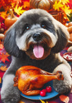 Schnoodle - Best of Breed DCR Thanksgiving Outdoor House and Garden Flag