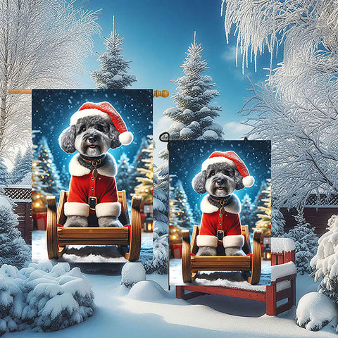 Schnoodle - Best of Breed DCR Christmas Outdoor House and Garden Flag