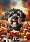 Schnoodle -  Best of Breed  Thanksgiving Outdoor House and Garden Flag