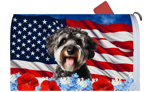 Schnoodle -  Best of Breed Patriotic Mailbox Cover Hi-Grade Vinyl 6" x 19"