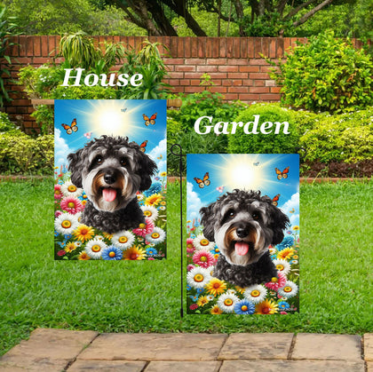 Schnoodle -  Best of Breed  Summer Butterflies Outdoor House and Garden Flag