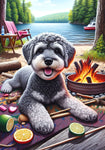 Schnoodle Grey - Best of Breed DCR Summer Camping   Outdoor House and Garden Flag