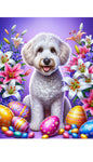 Schnoodle White - Best of Breed DCR Easter Holiday    Outdoor House and Garden Flag