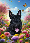 Scottish Terrier - Best of Breed  Spring Butterflies Outdoor House and Garden Flag