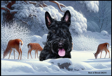 Scottish Terrier - Best of Breed Winter Wonderland Floor Mat Tufted Loop 18" x 27"