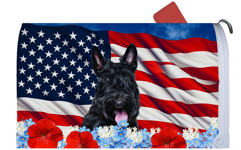 Scottish Terrier - Best of Breed Patriotic Mailbox Cover Hi-Grade Vinyl 6" x 19"