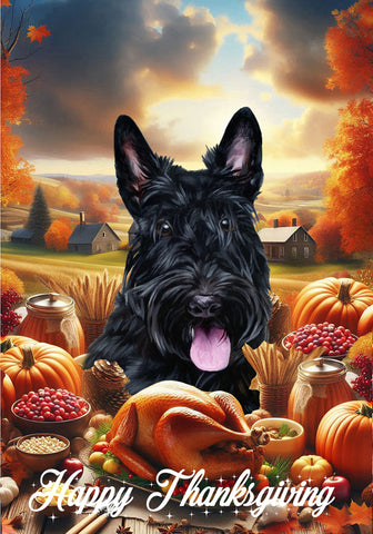 Scottish Terrier - Best of Breed  Thanksgiving Outdoor House and Garden Flag