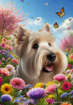 Scottish Terrier Wheaten - Best of Breed  Spring Butterflies Outdoor House and Garden Flag