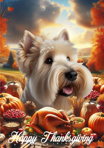 Scottish Terrier Wheaten - Best of Breed  Thanksgiving Outdoor House and Garden Flag