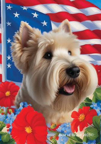 Scottish Terrier Wheaten - Best of Breed  Patriotic I All-American Outdoor House and Garden Flag