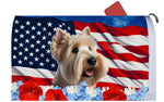 Scottish Terrier Wheaten - Best of Breed Patriotic Mailbox Cover Hi-Grade Vinyl 6" x 19"