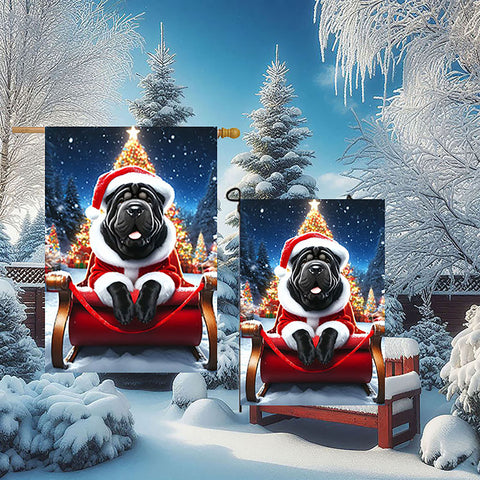 Shar Pei Black - Best of Breed DCR Christmas Outdoor House and Garden Flag