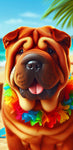 Shar Pei Red - Best of Breed DCR 100% Poly Velour Micro Fiber Beach Towel Quick Dry 30" x 60"