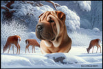 Shar Pei Fawn - Best of Breed Winter Wonderland Floor Mat Tufted Loop 18" x 27"