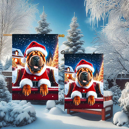 Shar Pei Red - Best of Breed DCR Christmas Outdoor House and Garden Flag