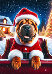 Shar Pei Red - Best of Breed DCR Christmas Outdoor House and Garden Flag