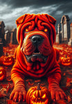 Shar Pei Red - Best of Breed DCR Halloween Outdoor House and Garden Flag