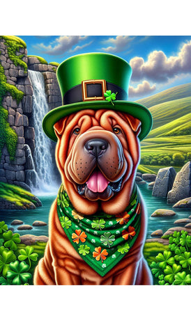 Shar Pei Red - Best of Breed DCR Saint Patricks Day Day Outdoor House and Garden Flag