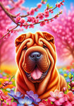 Shar Pei Red - Best of Breed DCR Spring II    Outdoor House and Garden Flag