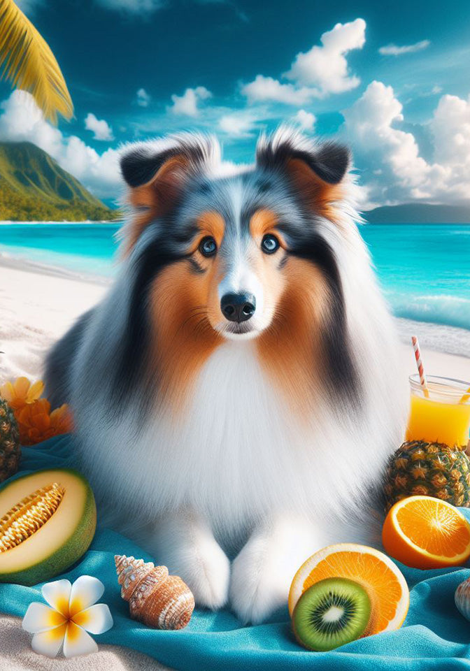 Sheltie Blue Merle - Best Of Breed Dcr Summer Outdoor Flag